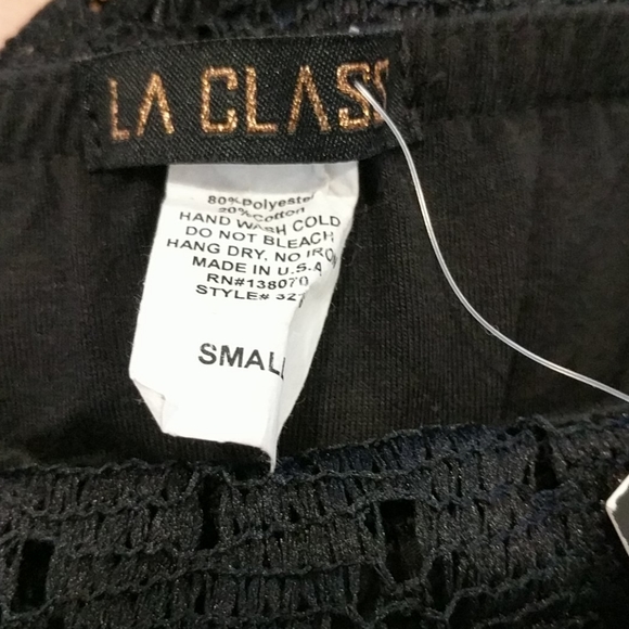 NWT La class blk crochet double slit skirt - Picture 5 of 6